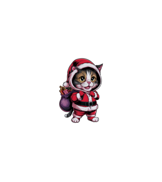 Santa Cat model nisipiu pe tricou