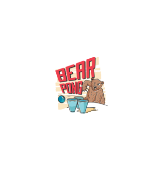 Bear Pong model negru pe tricou