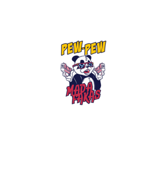 Pew Pew Pew Madafakas Panda model albastru regal pe tricou