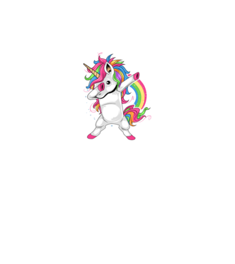 Unicorn Dab model negru pe tricou