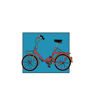 Bicicletă Camping model alb pe tricou