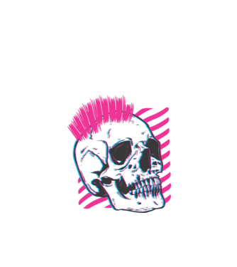 Craniu Punk model negru pe tricou
