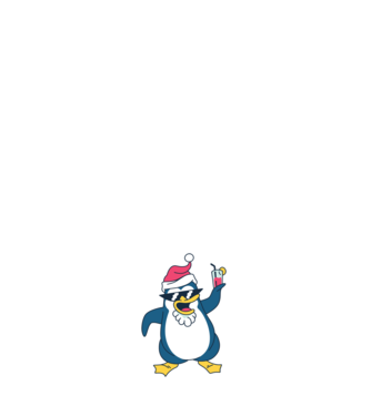 Pinguin de Crăciun model negru pe tricou