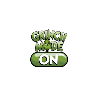 Grinch mode ON model negru pe tricou