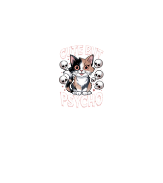 Cute, but Psycho pisică Negru model negru pe tricou