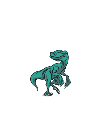 Dinozaur Raptor model alb pe tricou