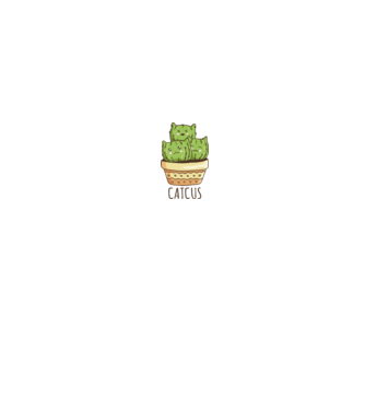 Catcus Pisică Cactus model alb pe tricou