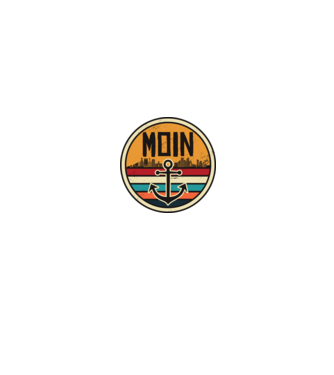 Ancoră Moin model negru pe tricou