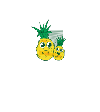 Familie Ananas model albastru deschis pe tricou