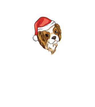 Santa Cocker Spaniel model alb pe tricou