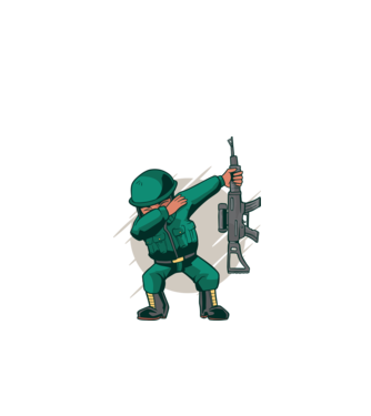Soldat DAB model negru pe tricou