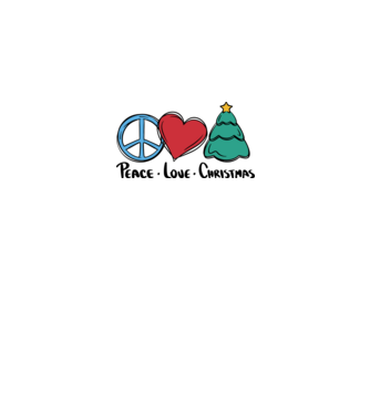 Peace Love Crăciun model alb pe tricou