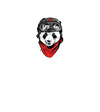 Panda Gerilla model negru pe tricou