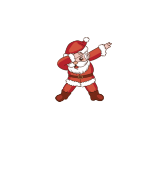 Santa Dab model alb pe tricou