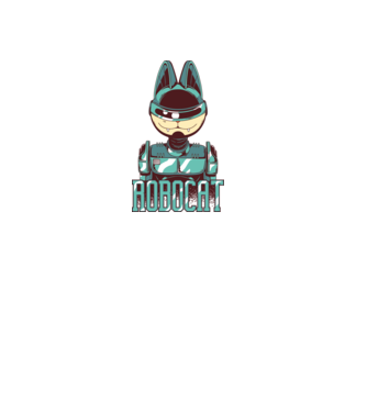 Robocat - Pisică Robot model alb pe tricou
