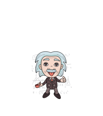 Caricatură Einstein model negru pe tricou