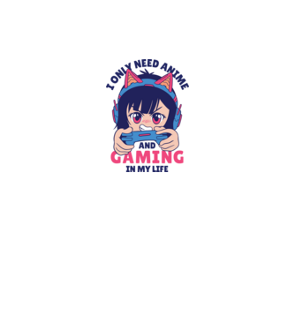 Am nevoie doar de Anime și Jocuri model alb pe tricou