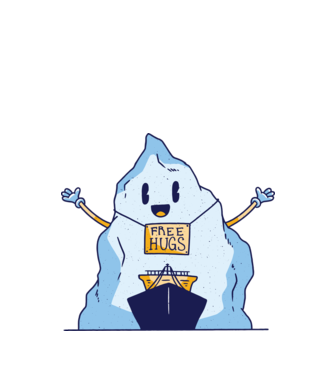 Titanic Iceberg Free Hugs model turcoaz pe tricou