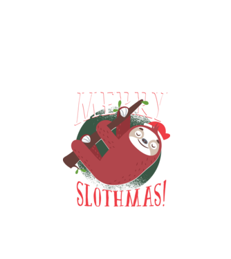 Merry Slothmas Crăciun cu Leneș model negru pe tricou