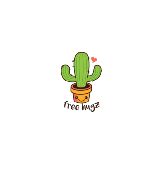 Free Hugz tricou amuzant Cactus model alb pe tricou