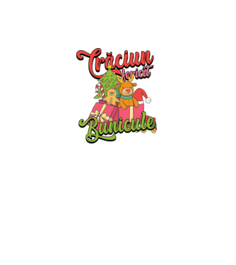 CRĂCIUN FERICIT BUNICULE model negru pe tricou
