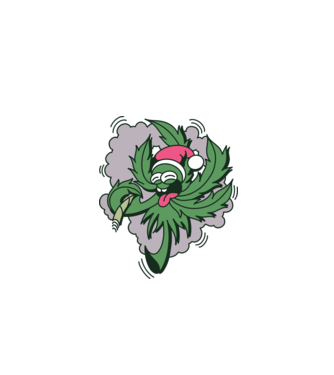 Marijuana Santa model albastru închis pe tricou