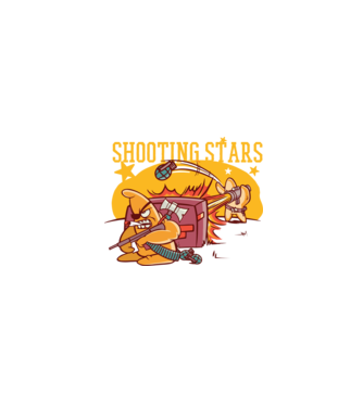 Shooting Stars model negru pe tricou