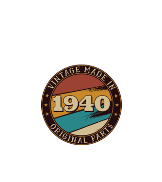 Vintage Made in 1940 Original Parts Retro Birthday model negru pe tricou