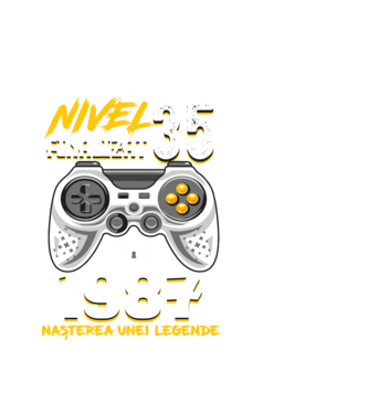 Nivel 35 finalizat. 1987 nașterea unei legende model alb pe tricou