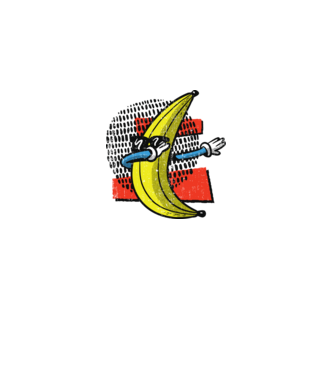 Banană DAB model alb pe tricou