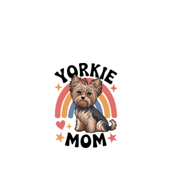 Yorkie Mom Alb model alb pe tricou