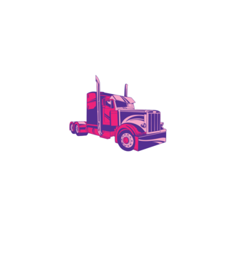 Camion roz model negru pe tricou