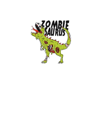 Zombiesaurus - Dinozaur Zombie model alb pe tricou