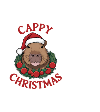 Cappy Christmas 2 model alb pe tricou