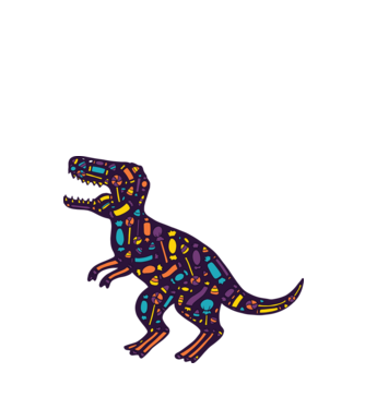 Dino bomboane model verde de măr pe tricou