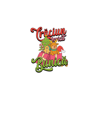 CRĂCIUN FERICIT BUNICĂ model negru pe tricou