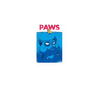 Paws Pisică la atac model negru pe tricou
