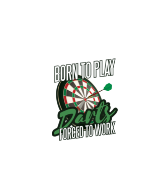 Născut pentru a juca darts, forțat să muncesc model alb pe tricou