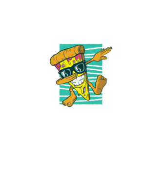 Felie de pizza DAB model negru pe tricou