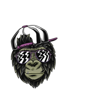 Cool Monkey model alb pe tricou
