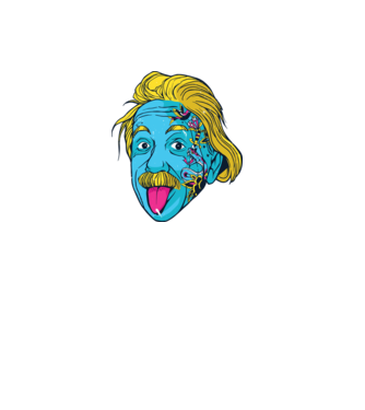 Hippy Albert Einstein model alb pe tricou