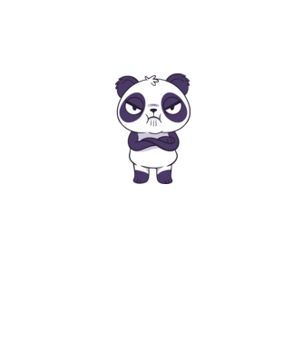 Panda furios model gri pe tricou