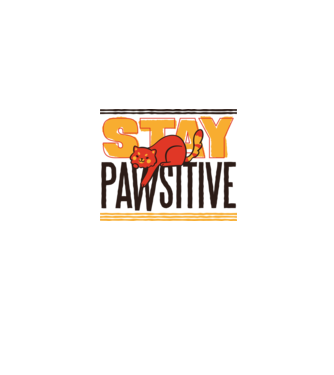 Stay Pawsitive model gri pe tricou