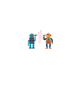 Walkie Talkie Robot model alb pe tricou