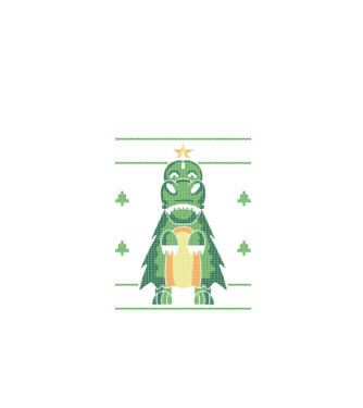 T-rex cu pulovăr urât model negru pe tricou