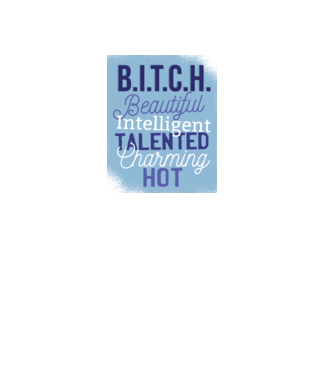 B.I.T.C.H. - Tricou cu inscripție amuzantă model albastru regal pe tricou