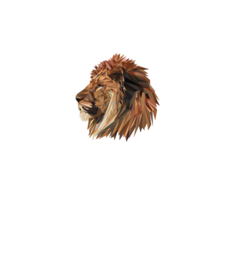 lion polygon model gri pe tricou