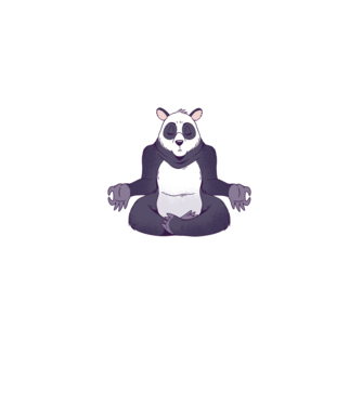 Panda Meditație model albastru deschis pe tricou