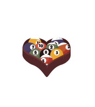 I break hearts - Biliard model alb pe tricou