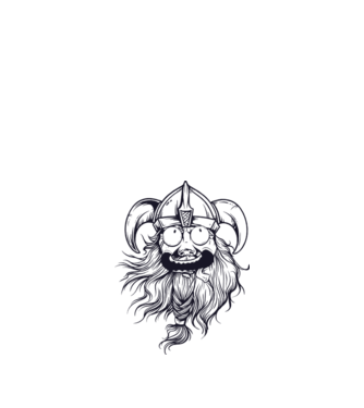 Viking model alb pe tricou